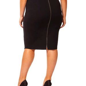 High Waisted Pencil Skirt with Zippered Back - 12